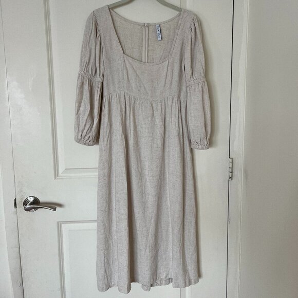 Rachel Pally Linen Blend Beige Doreen Dress Medium - Picture 2 of 5